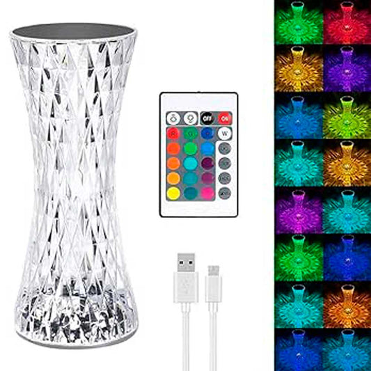 Lámpara de mesa luz LED con 16 colores recargable - Control remoto y táctil